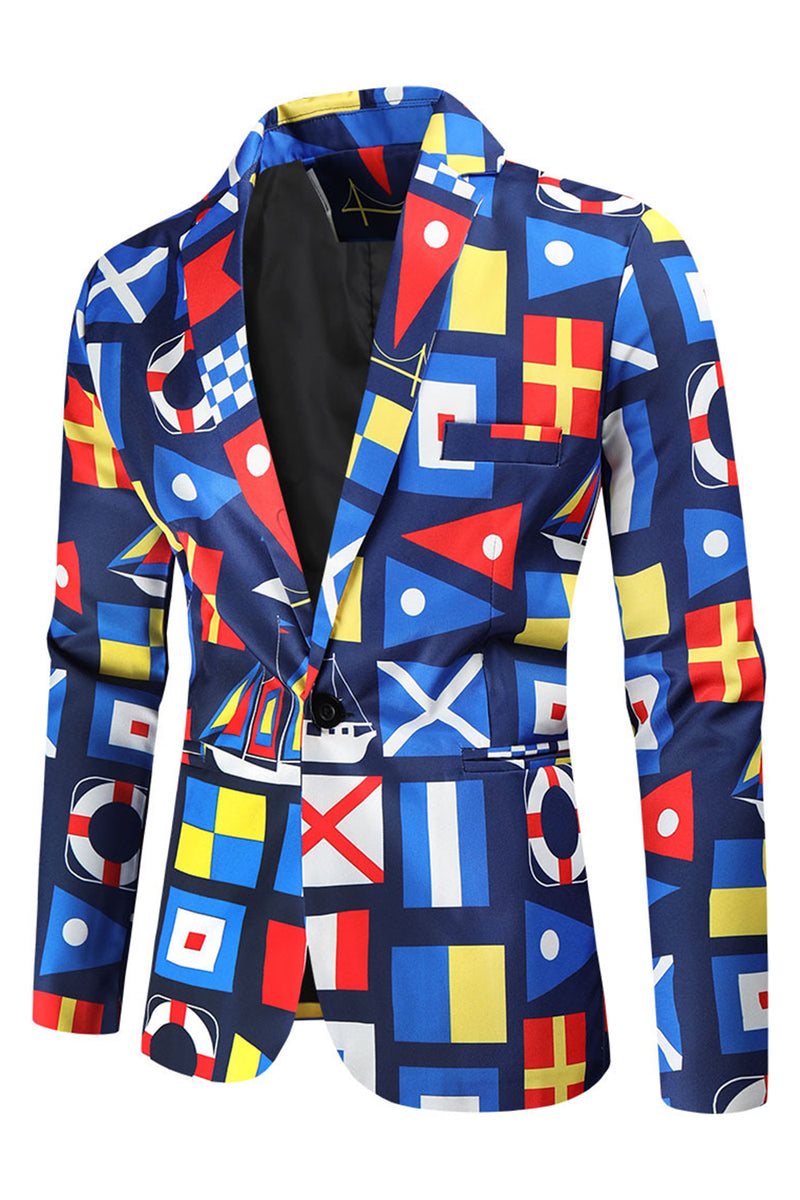 Load image into Gallery viewer, Blue Single Button Notched Lapel 3 Pieces Men's Christmas Suit