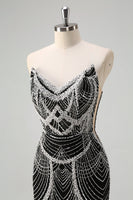 Load image into Gallery viewer, Dark Green Mermaid Strapless Sequins Corset Prom Dress