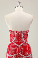 Load image into Gallery viewer, Dark Green Mermaid Strapless Sequins Corset Prom Dress