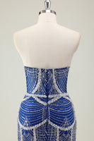 Load image into Gallery viewer, Dark Green Mermaid Strapless Sequins Corset Prom Dress