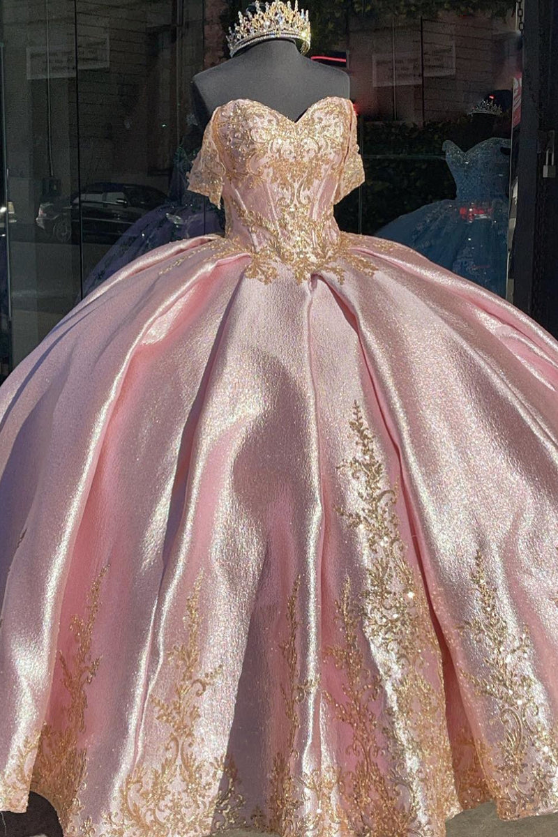 Load image into Gallery viewer, Corset Sparkly Blush Sweetheart Ruffles Quinceanera Dress with Beaded