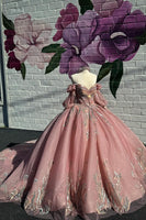 Load image into Gallery viewer, Sparkly Grey Pink Beading Embroidery Tulle Quinceanera Dress with Off the Shoulder