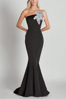Load image into Gallery viewer, Black Mermaid One Shoulder with Sequin Flower Long Formal Dress
