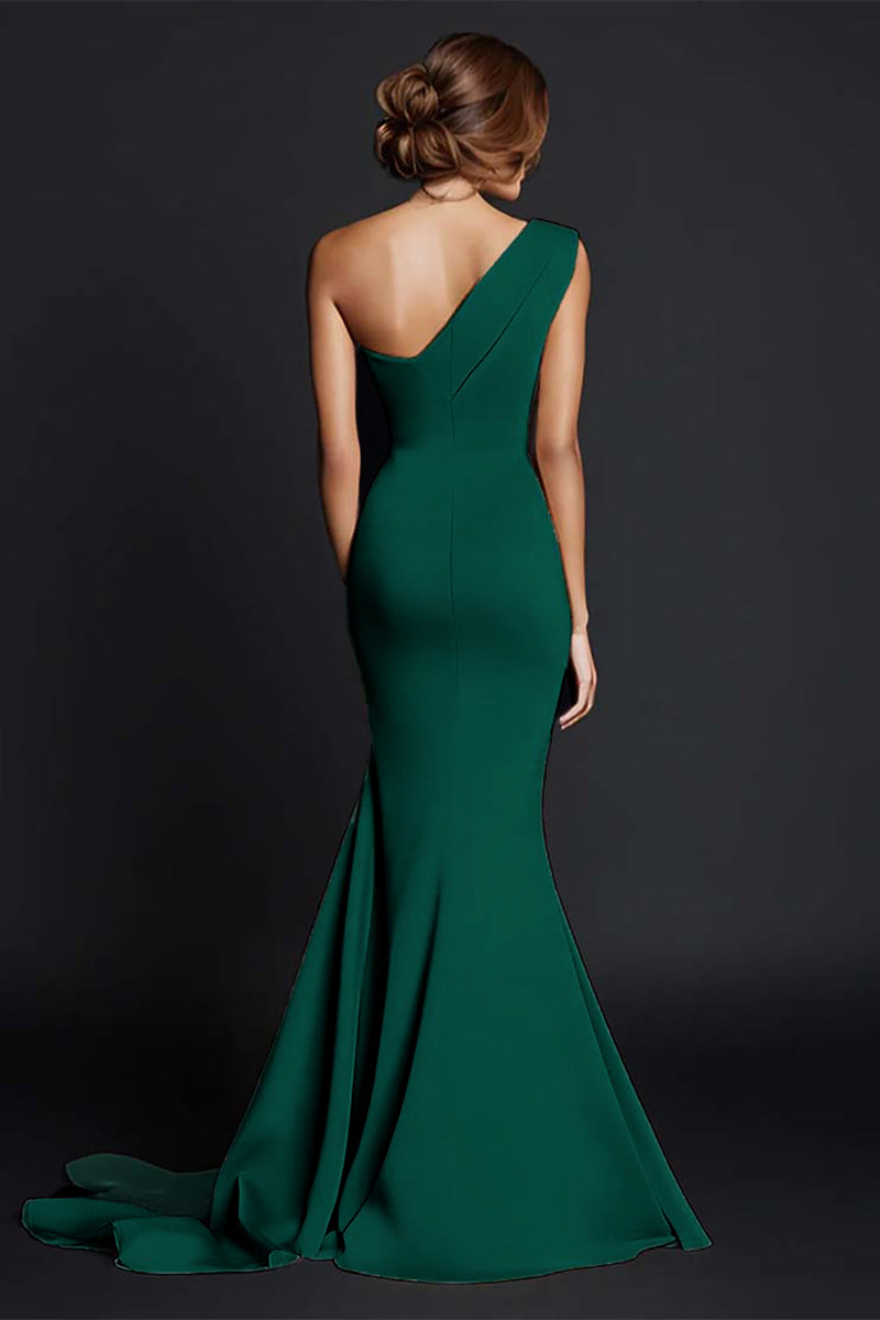 Load image into Gallery viewer, Khaki Mermaid One Shoulder Long Formal Dress