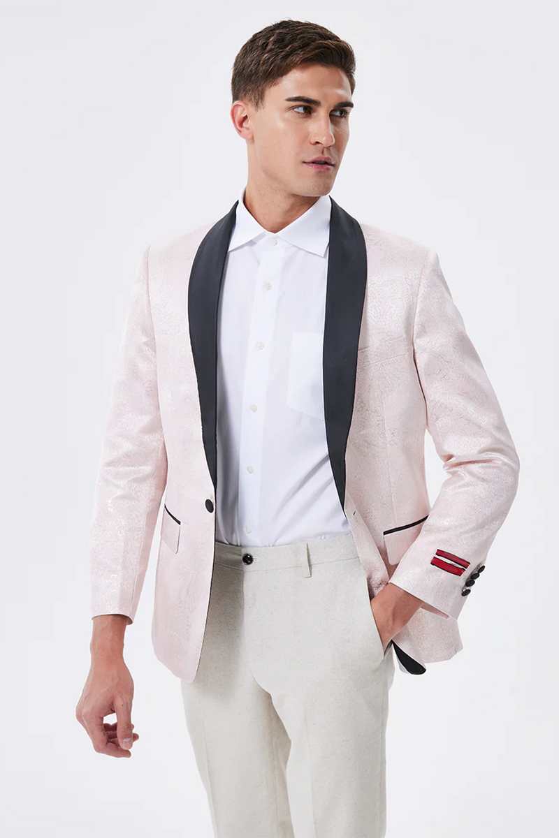 Load image into Gallery viewer, Light Pink Shawl Lapel Men's Blazer