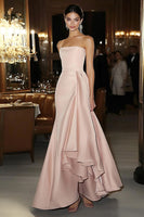 Load image into Gallery viewer, Sheath Pink Satin Strapless Gala Dress