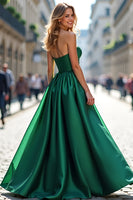 Load image into Gallery viewer, Elegant A Line Sweetheart Dark Green Long Prom Dress