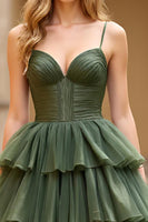 Load image into Gallery viewer, Olive A Line Tiered Long Prom Dress With Slit
