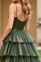 Load image into Gallery viewer, Olive A Line Tiered Long Prom Dress With Slit