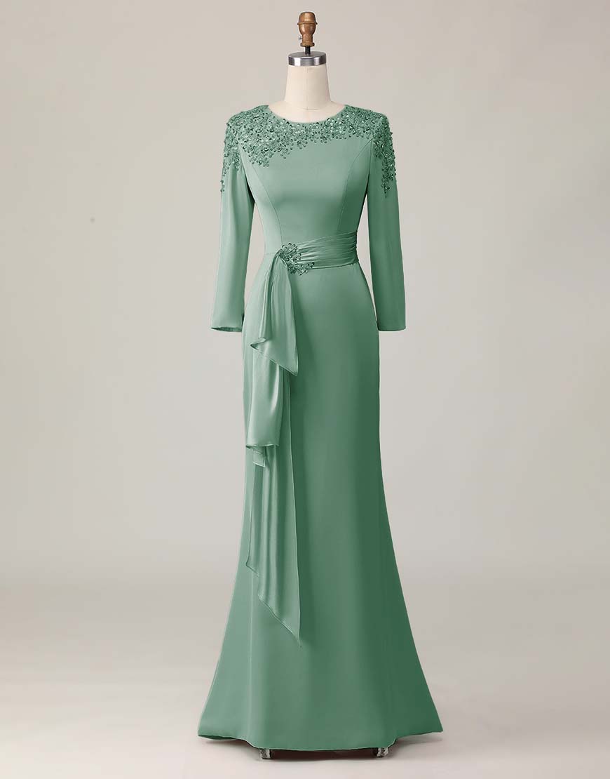 Load image into Gallery viewer, Blush Lace Sheath Sequin Long Sleeves Mother Of The Bride Dress