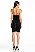 Load image into Gallery viewer, Bodycon Strapless Knee Length Black Tie Dress