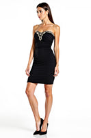 Load image into Gallery viewer, Bodycon Strapless Knee Length Black Tie Dress