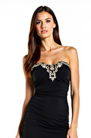 Load image into Gallery viewer, Bodycon Strapless Knee Length Black Tie Dress