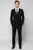 Load image into Gallery viewer, Classic Black Slim Fit 3 Piece Men's Suit