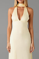 Load image into Gallery viewer, Daffodil V Neck Sheath Chiffon Formal Dress