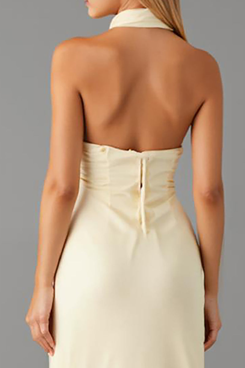 Load image into Gallery viewer, Daffodil V Neck Sheath Chiffon Formal Dress