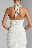 Load image into Gallery viewer, Ivory Halter Mermaid Chiffon V Neck Long Evening Dress