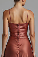 Load image into Gallery viewer, Cabernet Sheath High Low Ruffle Evening Dress