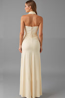 Load image into Gallery viewer, Halter Sheath Ivory Evening Dress