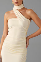 Load image into Gallery viewer, Halter Sheath Ivory Evening Dress