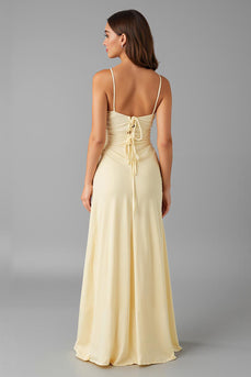 Simple Sheath Ivory Long Evening Dress