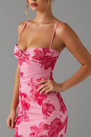 Load image into Gallery viewer, Mermaid Printed Pink Evening Dress With Slit