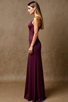 Load image into Gallery viewer, Elegant Mermaid Plum Maxi Evening Dress