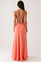 Load image into Gallery viewer, Orange Ankle Length Sheath Evening Dress