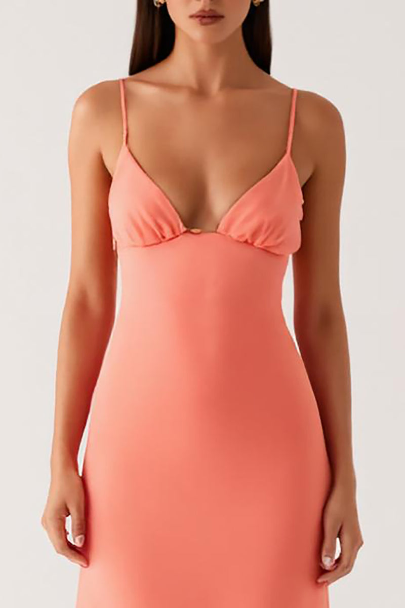 Load image into Gallery viewer, Orange Ankle Length Sheath Evening Dress