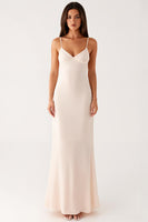 Load image into Gallery viewer, Ivory Spaghetti Straps Sheath Evening Dress