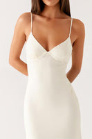 Load image into Gallery viewer, Ivory Spaghetti Straps Sheath Evening Dress