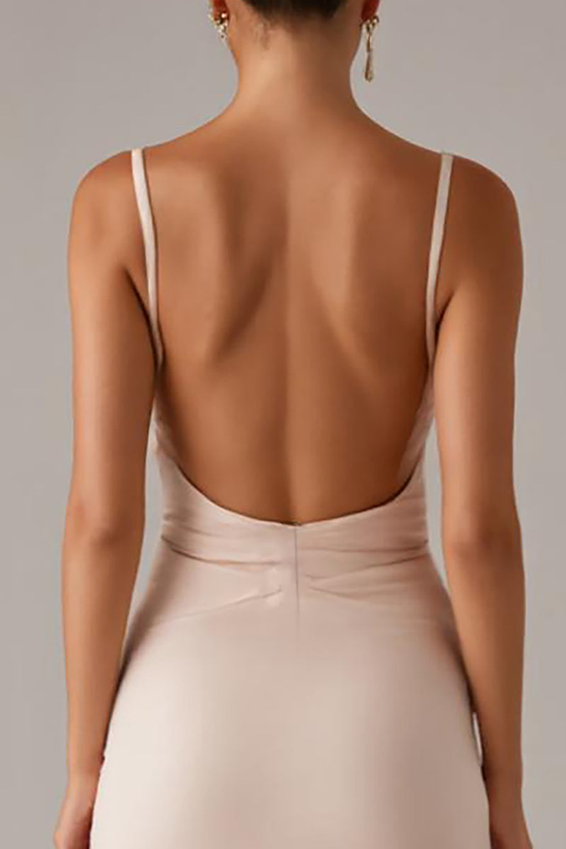 Load image into Gallery viewer, Apricot Spaghetti Straps Formal Dress