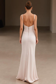 Ivory Spaghetti Straps A Line Formal Dress