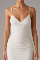 Load image into Gallery viewer, Sheath Ivory Spaghetti Straps Evening Dress