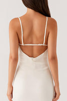 Load image into Gallery viewer, Ivory Spaghetti Straps Sheath Evening Dress