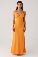 Load image into Gallery viewer, Yellow Spaghetti Straps Chiffon Formal Dress