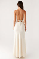 Load image into Gallery viewer, Sheath Ivory Spaghetti Straps Backless Formal Dress