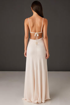 Ivory Sheath Spaghetti Straps Formal Dress