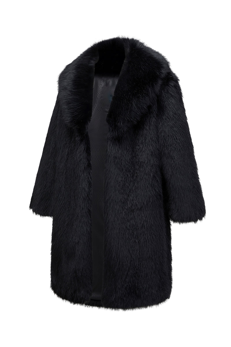 Load image into Gallery viewer, Sliver Grey Lapel Long Faux Fur Luxury Puffy Overcoat