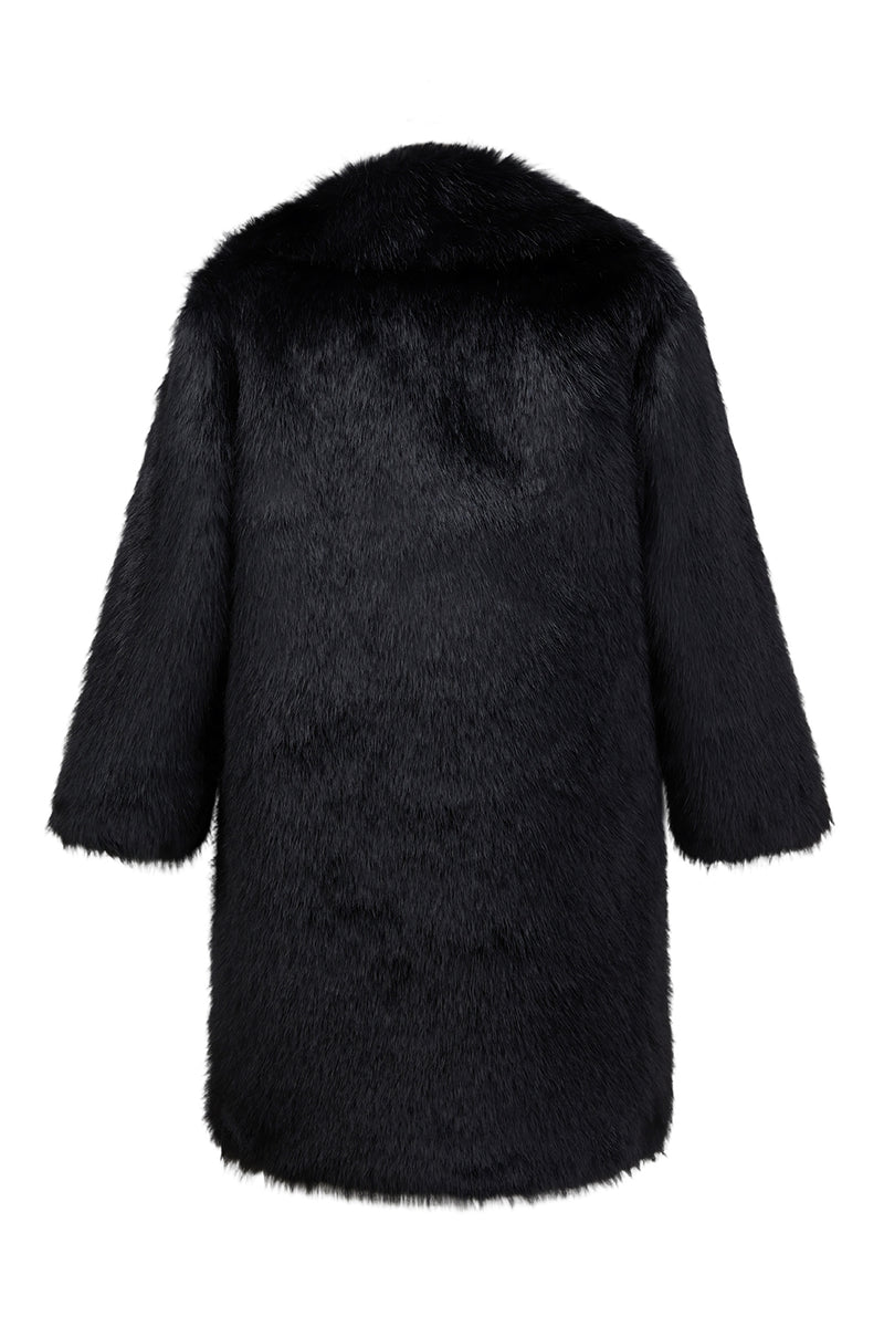 Load image into Gallery viewer, Sliver Grey Lapel Long Faux Fur Luxury Puffy Overcoat