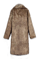 Load image into Gallery viewer, Brown Thicken Lapel Puffy Mid-Long Faux Fur Coat