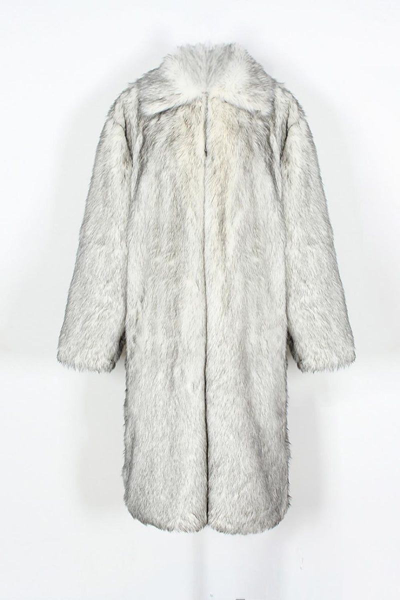 Load image into Gallery viewer, Brown Thicken Lapel Puffy Mid-Long Faux Fur Coat
