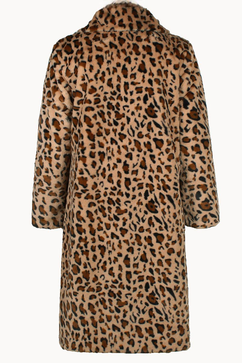 Load image into Gallery viewer, White Zebras Thicken Lapel Mid-Long Warm Faux Fur Coat