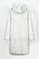 Load image into Gallery viewer, White Grey Thicken Hooded Puffy Mid-Long Faux Fur Coat