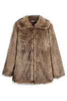 Load image into Gallery viewer, Camel Thicken Lapel Short Faux Fur Coat