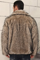 Load image into Gallery viewer, Grey Lapel Short Faux Fur Luxury Puffy Overcoat