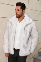Load image into Gallery viewer, Grey Lapel Short Faux Fur Luxury Puffy Overcoat