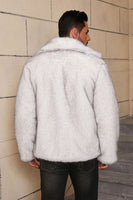 Load image into Gallery viewer, Grey Lapel Short Faux Fur Luxury Puffy Overcoat