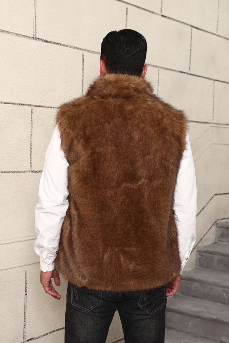 Load image into Gallery viewer, White Leopard Thicken Sleeveless Stand Collar Faux Fur Short Coat