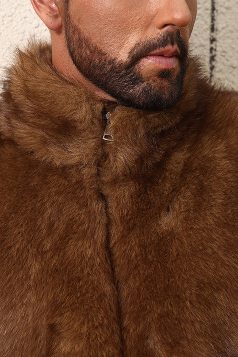 Load image into Gallery viewer, White Leopard Thicken Sleeveless Stand Collar Faux Fur Short Coat